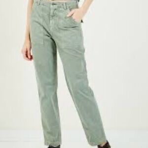 Women's Officer Pant Fatigue Green Straight Leg Jeans - Green